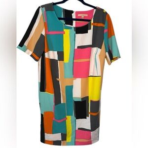 Gibson Latimer Color Burst Multicolor Abstract Dress - Medium